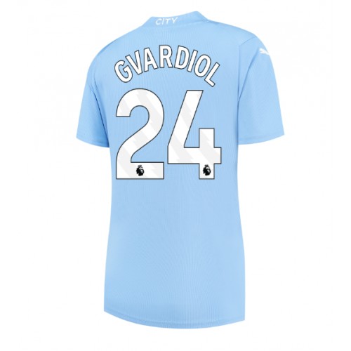 Maillot de foot Manchester City Josko Gvardiol #24 Domicile Femmes 2023-24 Manches Courte